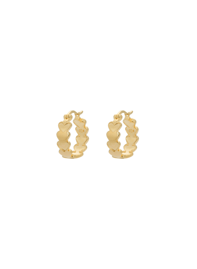 Oorbellen amor plain ring earrings goldplated goud