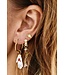 Anna+Nina Oorbel single thick plain ring earring L goldplated goud