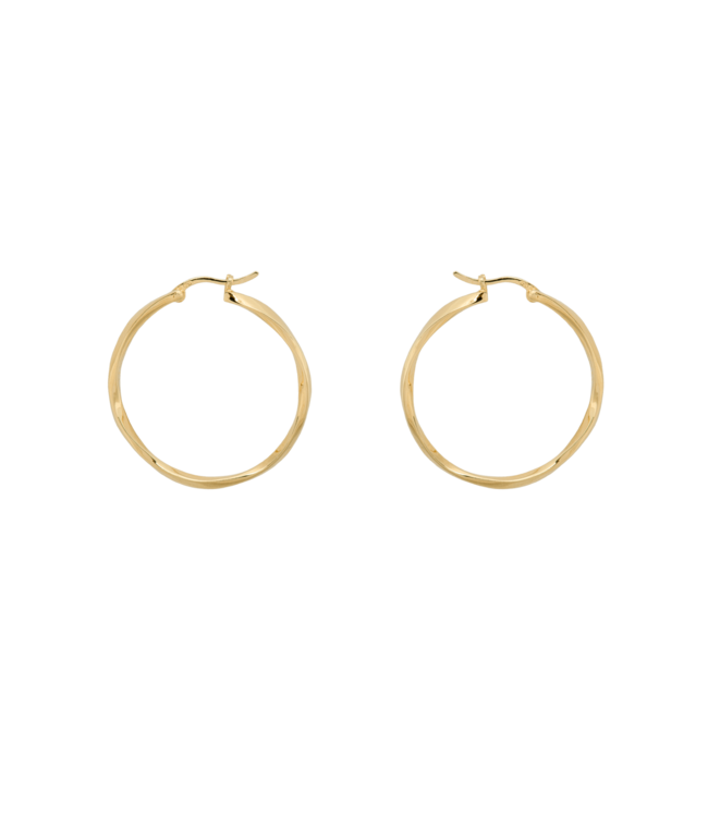 Anna+Nina Oorbellen dazzling hoop earrings brass goldplated goud essential