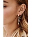 Anna+Nina Oorbel single la muerta heart ring earring goldplated zwart