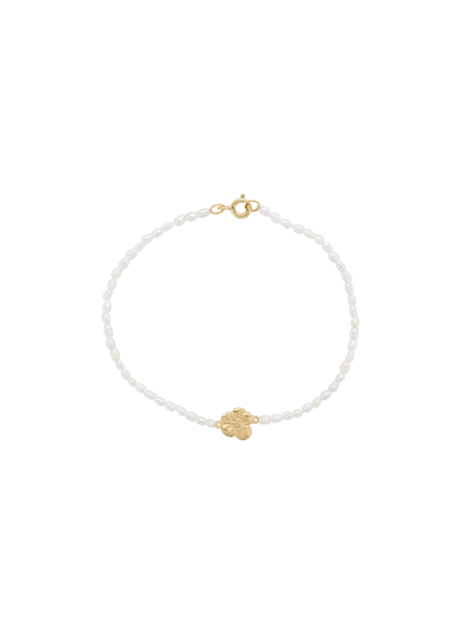 Armband soul flower pearl bracelet goldplated wit