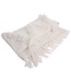 HKliving Woondeken fringe throw white (125x150)