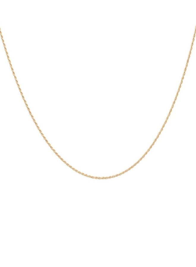 Ketting Twisted plain necklace long goldplated goud