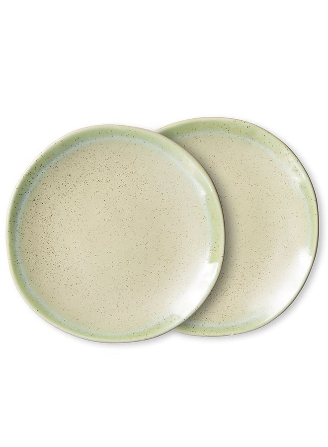 Bord ceramic 70's side plate pistachio (set of 2)
