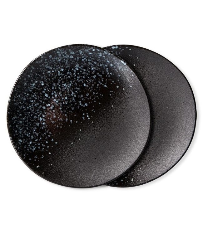 HKliving Bord 70s ceramics: dessert plate stars (set of 2)