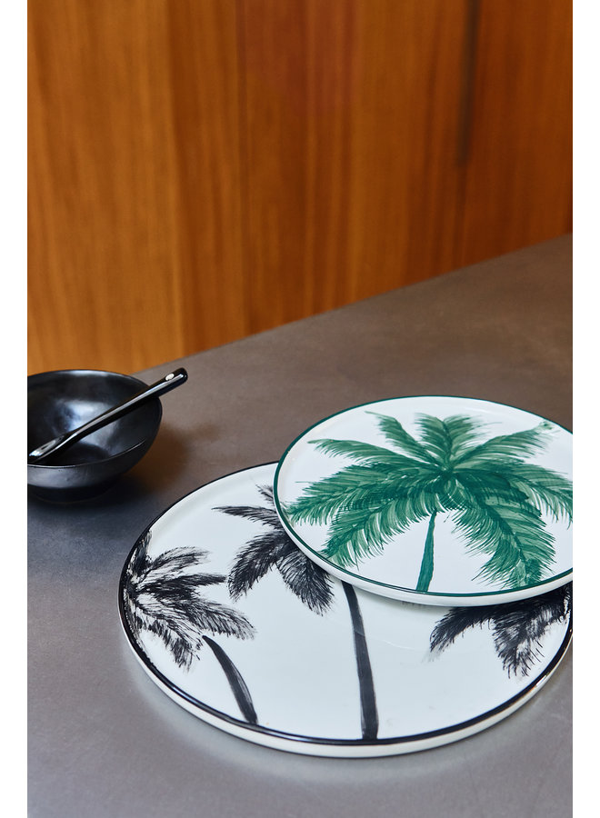 Bord bold&basic ceramics porcelain side plate palms green