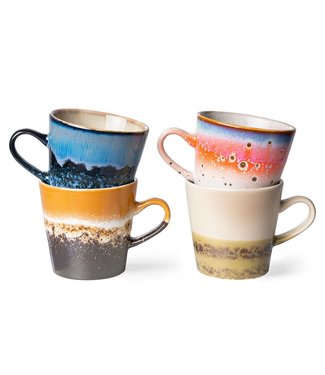 HKliving Mok 70s ceramics: americano mugs (set of 4)