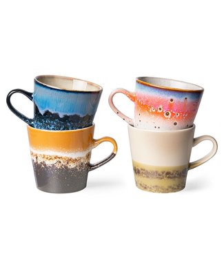 HKLIVING Mok 70s ceramics: americano mugs (set of 4)