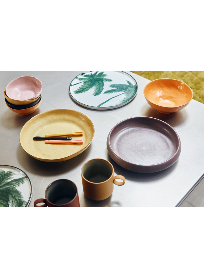 Bord bold&basic ceramics side plate yellow,brown