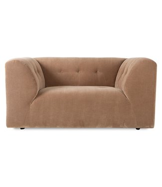 HKliving Bank vint couch: element loveseat corduroy rib, brown