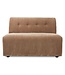 HKliving Bank vint couch element middle 1,5-seat corduroy rib, brown