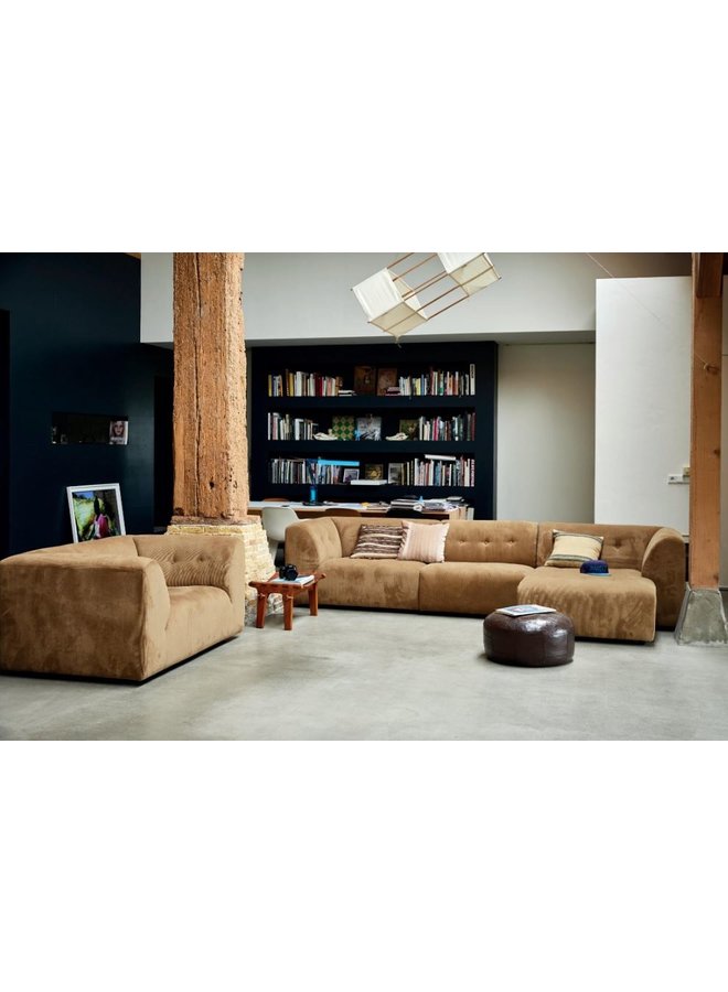 Bank vint couch: element right divan, corduroy rib, brown