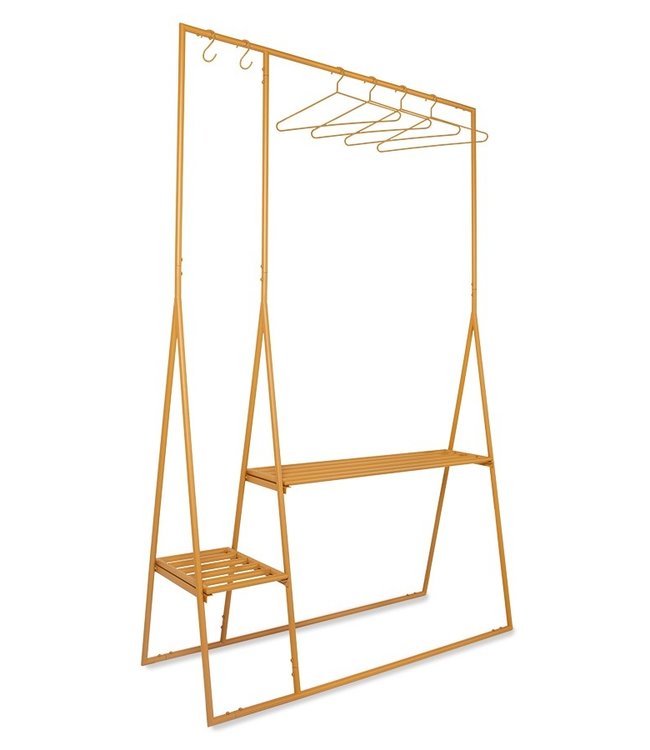 HKLIVING Kledingrek clothing rack with hanger/hook set, ginger orange