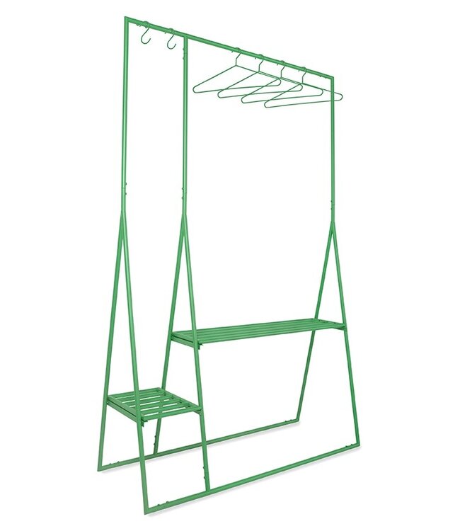 HKliving Kledingrek clothing rack with hanger/hook set, fern green