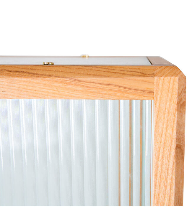 HKLIVING Kast display cabinet wood with ribbed glass, natural