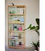 HKLIVING Kast display cabinet wood with ribbed glass, natural