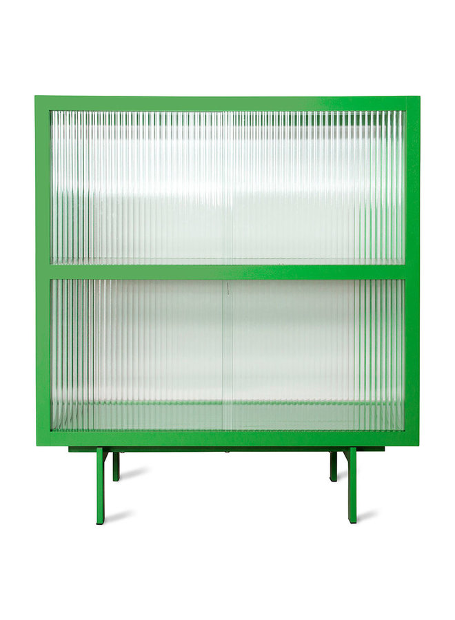 Kast cupboard with ribbed glass, fern green