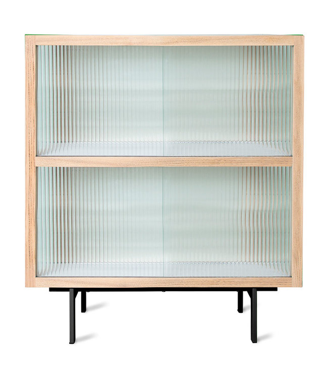HKliving Kast cupboard with ribbed glass, natural
