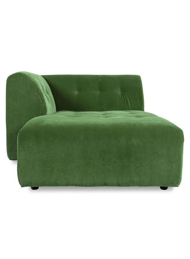 Bank vint couch: element left divan, royal velvet, green