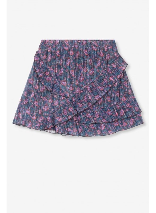 Rok Ladies knitted flower lurex skirt