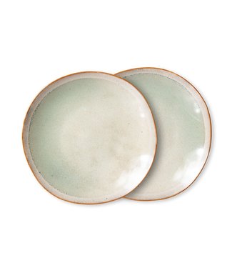 HKliving Bord 70s ceramics: side plate mist (set of 2)