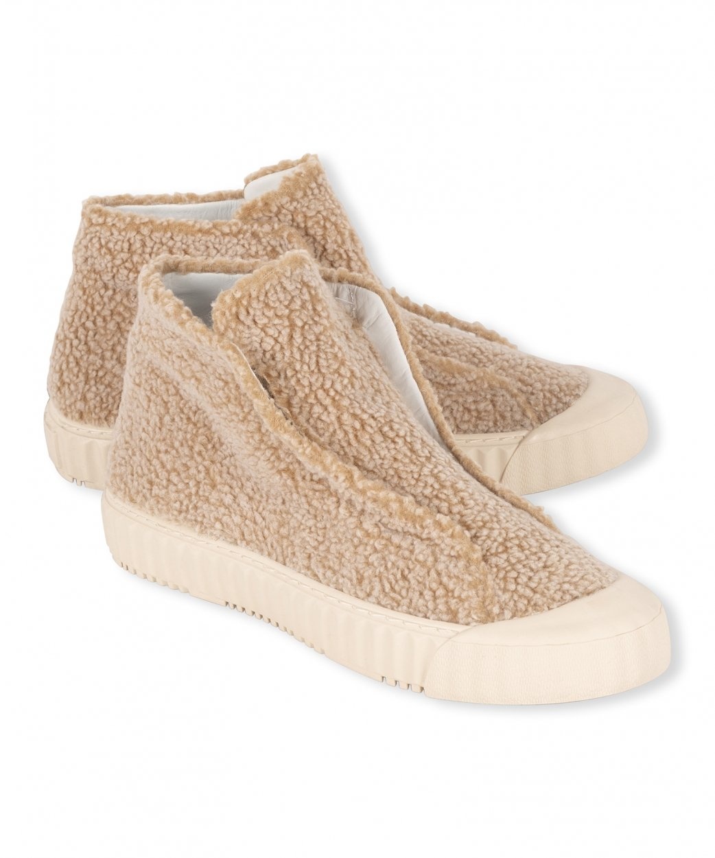 Sneakers high slip on sneaker teddy light latte - Kklup