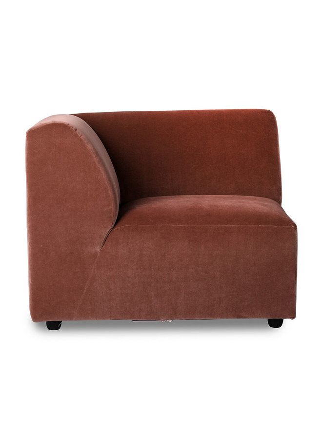 Bank jax couch: element left end, royal velvet, magnolia