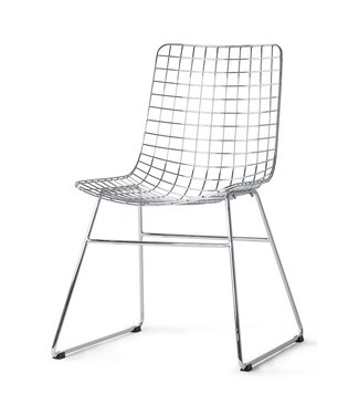 HKliving Stoel metal wire chair silver