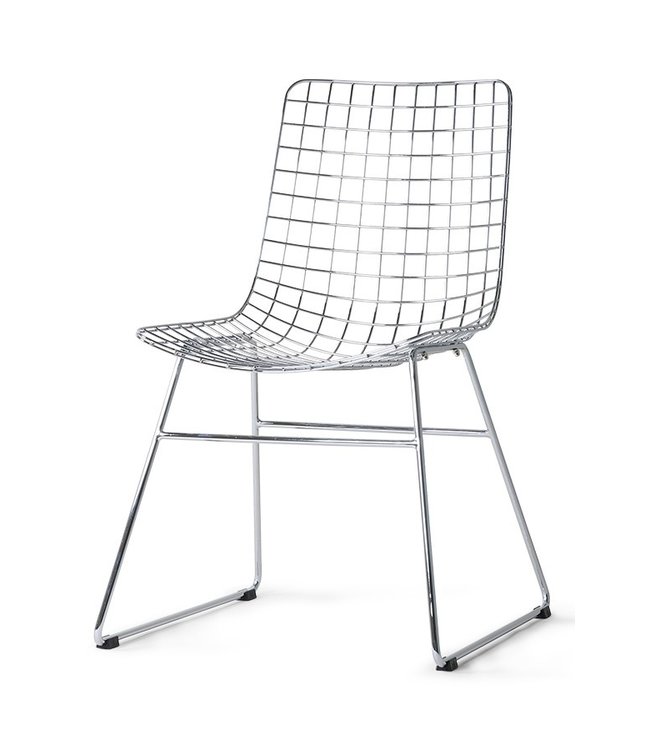 HKliving Stoel metal wire chair silver