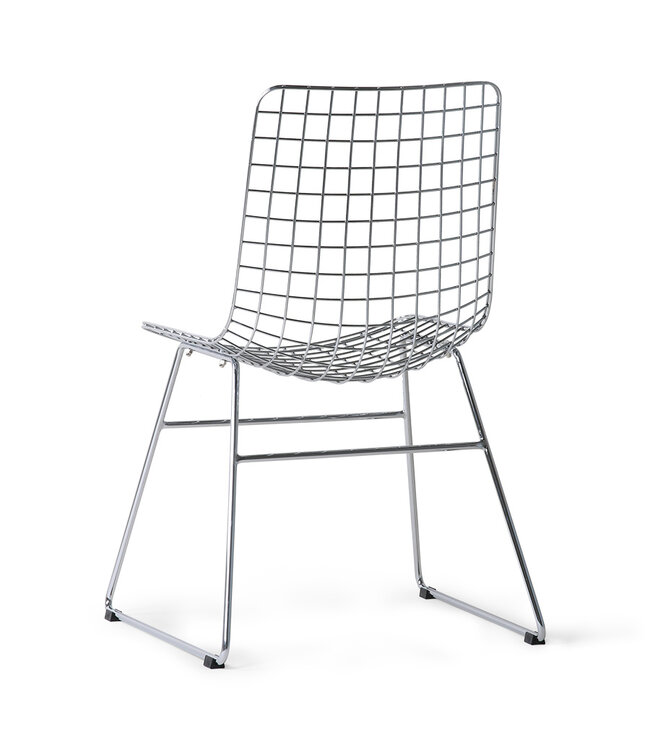 HKLIVING Stoel metal wire chair silver
