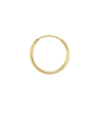 Anna+Nina Oorbel single plain ring earring M 16mm silver goldplated goud essential