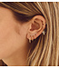 Anna+Nina Oorbel single plain ring earring medium 16mm silver goldplated goud
