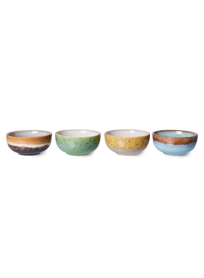 Kom ceramic 70's xs bowls castor (set of 4)