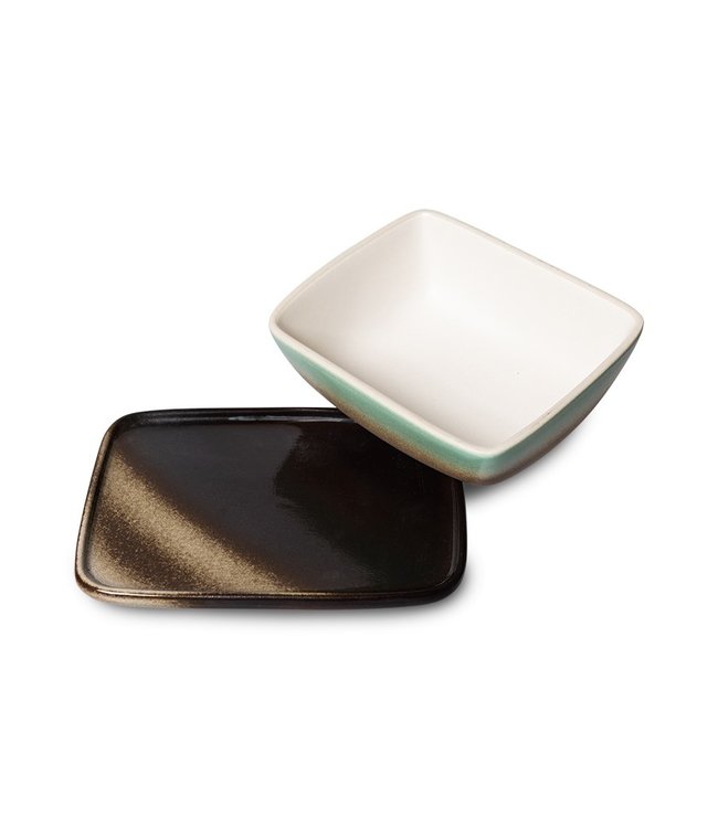 HKLIVING Botervloot 70s ceramics: butter dish mercury