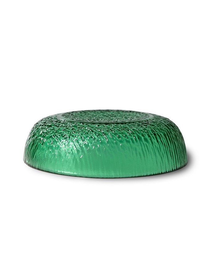 Kom the emeralds glass dessert bowl, green