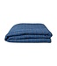 HKliving Woondeken checkered sherpa throw blue (130x170)