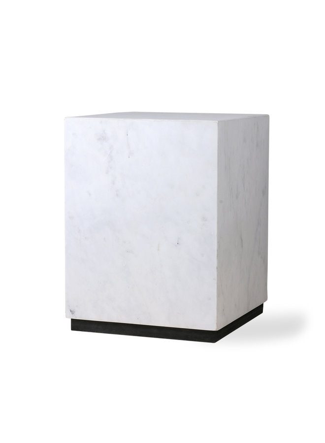 Bijzettafel marble block white (28x37.5)