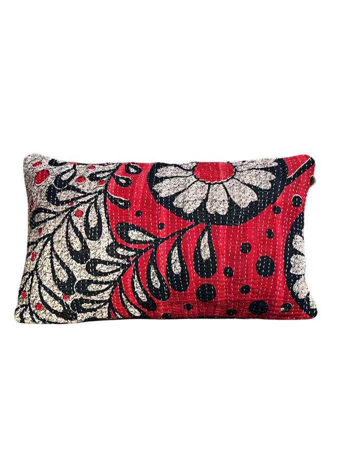Kussenhoes Antic cushion cover 30x50cm rood, zwart, crème