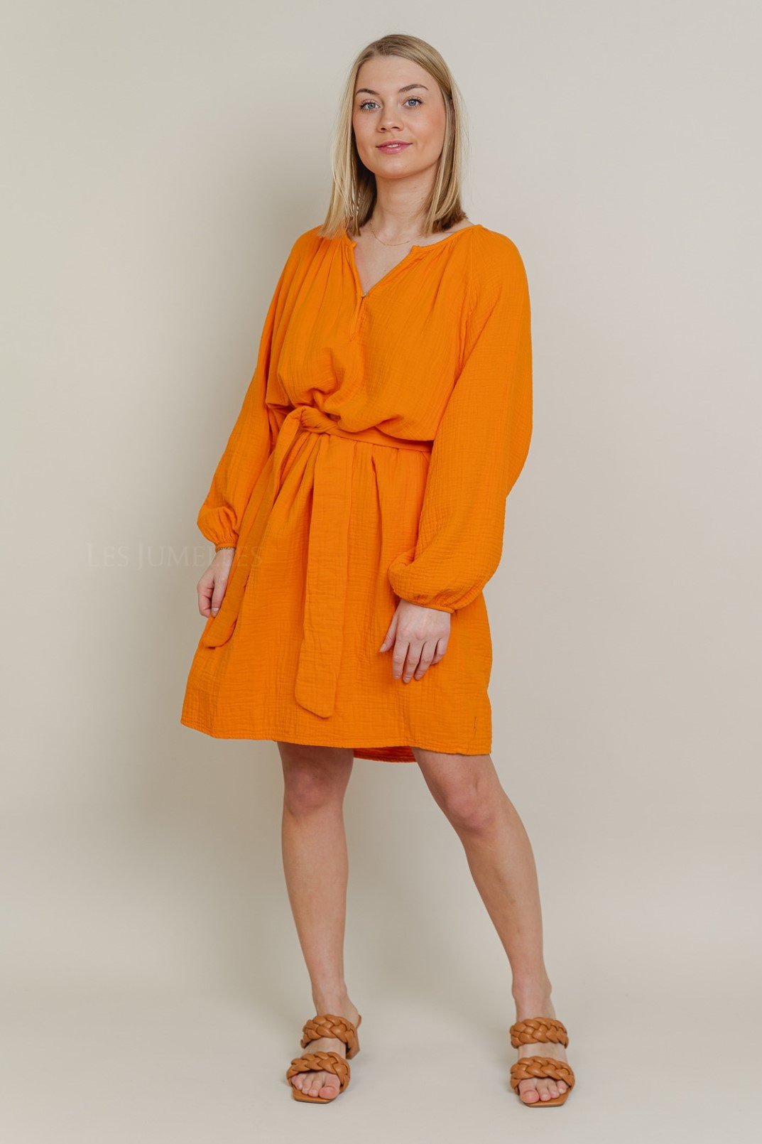 Jurk Amaya tetra dress orange - kklup