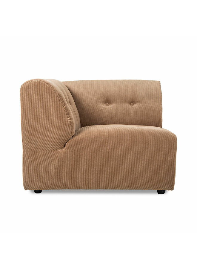Bank vint couch: element left, corduroy rib, brown