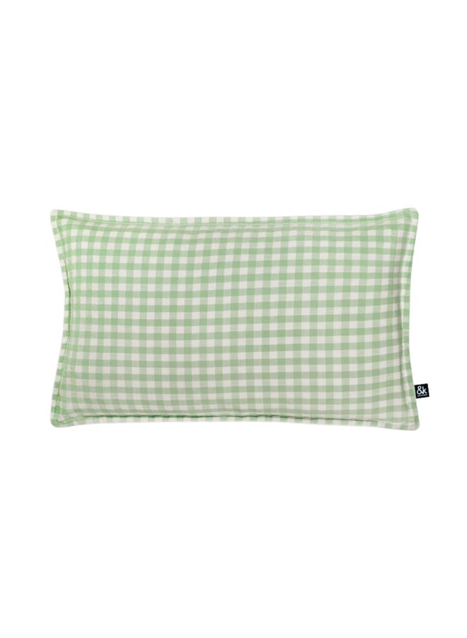 Kussen gingham rectangle green 50x30