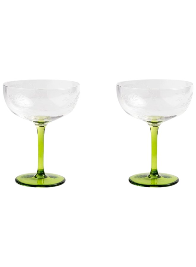 Champagneglas coupe leaves (set of 2)