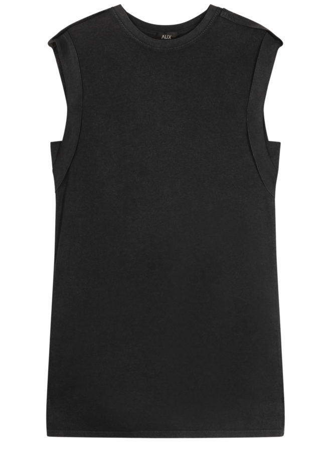 Jurk ladies knitted sleeveless t-shirt dress black