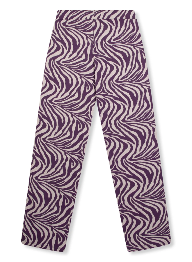 Broek ladies knitted wide zebra pants loa purple