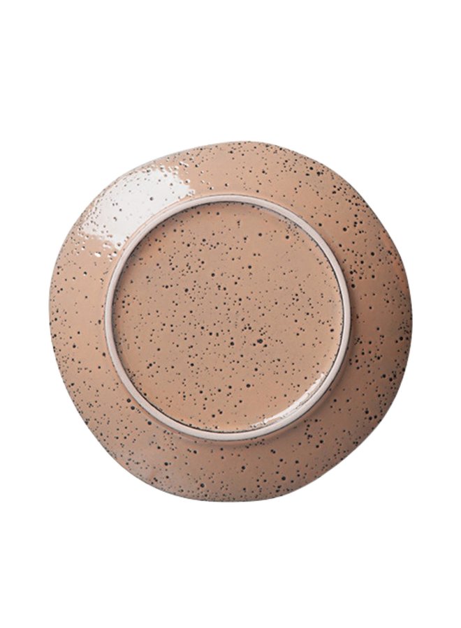 Bord gradient ceramic dessert plate taupe