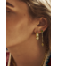 Anna+Nina Oorbel single geometric stud earring silver goldplated