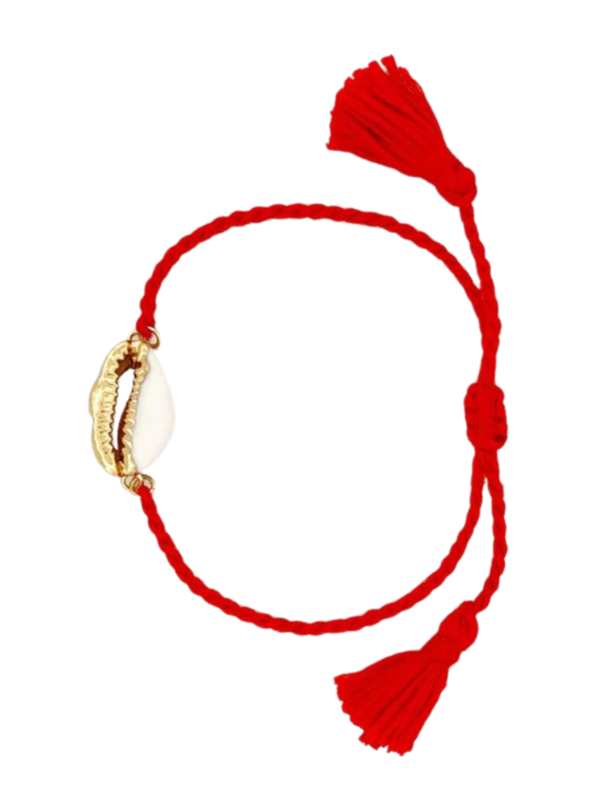 Armband red cowrie goud