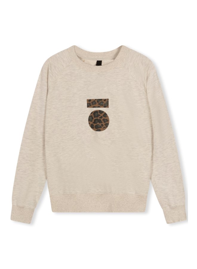 Trui sweater medal leopard soft white melee
