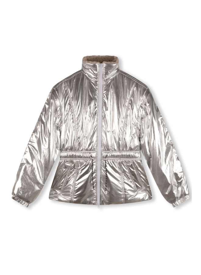 Jacket metallic puffer jacket silver