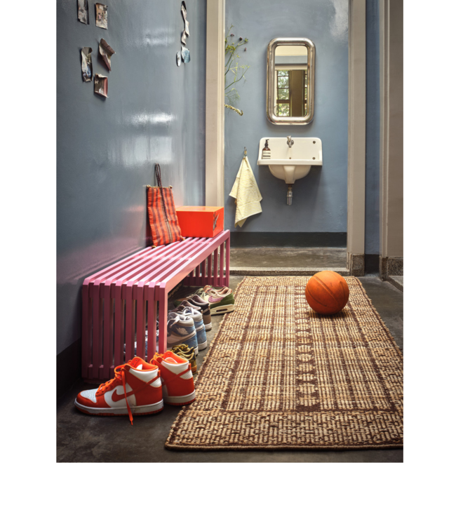 HKLIVING Bank slatted bench hot pink L